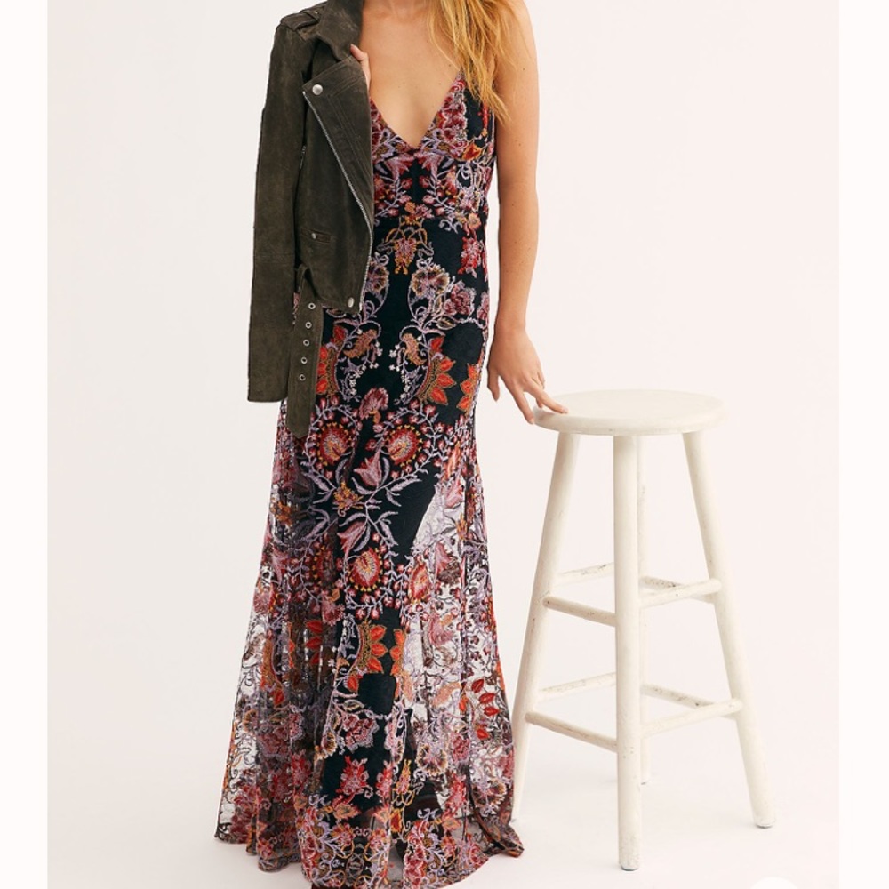 Free People Embroidered Maxi Dress, size 8